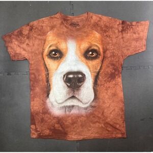 The‎ Mountain Beagle Dog Face Graphic Tie Dye acid T-Shirt sz 2XL Novelty 2011
